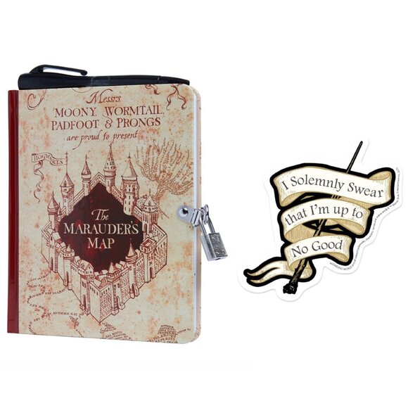 Harry Potter Marauders Map Diary and Magic Reveal Pen with Gadget Sticker - Picture 1 of 8